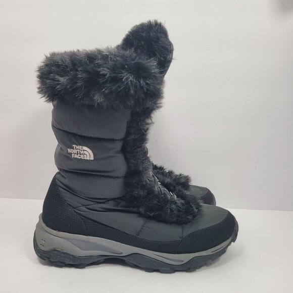 The North Face Shoes - The North Face Nuptse Down Women's Faux Fur Winter Black Boots US Size 6